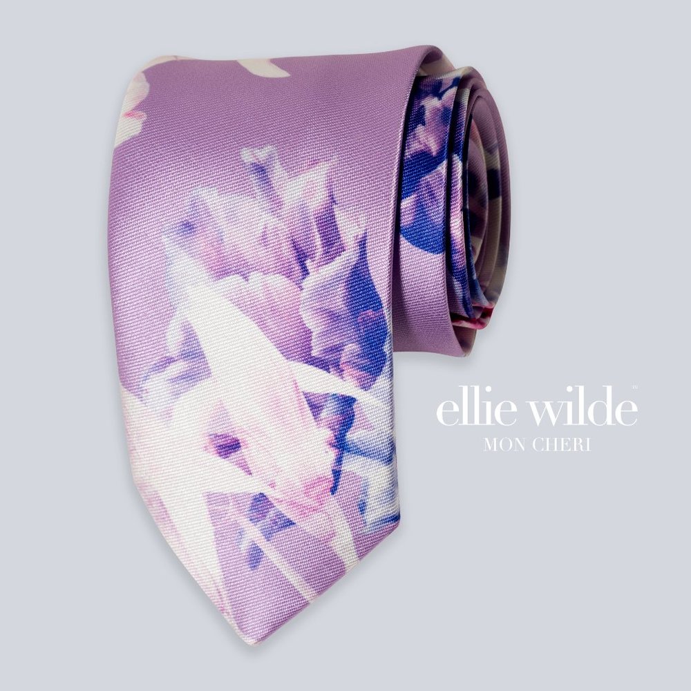 Ellie Wilde EW11803T Lavender Floral Men's Tie
